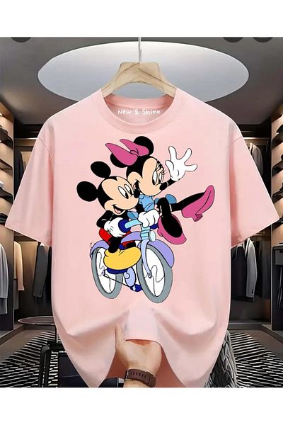 New Shine Μπλουζάκι Mickey Minie με στάμπα μεγάλου μεγέθους
