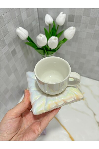 KRD Home Porselen Yastık Minder Model 2'li Kahve Fincan Takımı