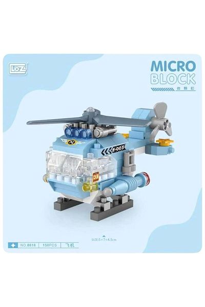 wakawakakidsstore Helicopter Mini Micro Block Construction Set (6+ Ages) - Blue - 3-14 YEARS