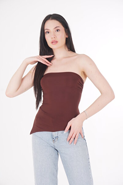 CHAURA Asimetrik Yırtmaçlı Crop Bluz