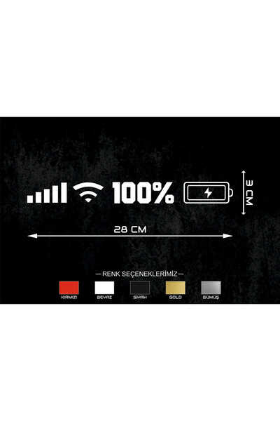 Ste Desing Batarya Wifi İcon Sticker, Araba Sticker, Oto Sticker 28x3cm