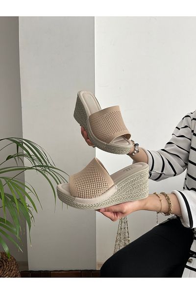 Daye Orthopedic Wedge Heel Knitwear Slippers Daily Comfortable High Sole Slippers