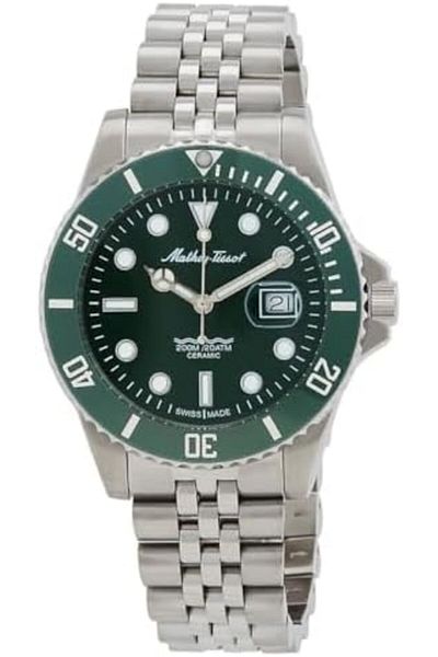 Mathey-Tissot Mathy Ceramic Quartz Green Dial Men's Watch H901CRAV