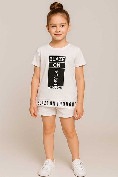 gigigiyim Tricou pentru fetiță cu imprimeu Blaze alb