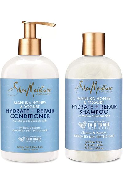 Shea Moisture Hydrate & Repair Conditioner For Damaged Hair Manuka Honey & Yogurt Shea Butter Shampo