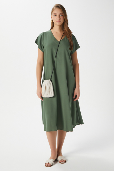 Ritnice فستان فيسكوز نسائي من Luisa Green بطول متوسط ​​الطول