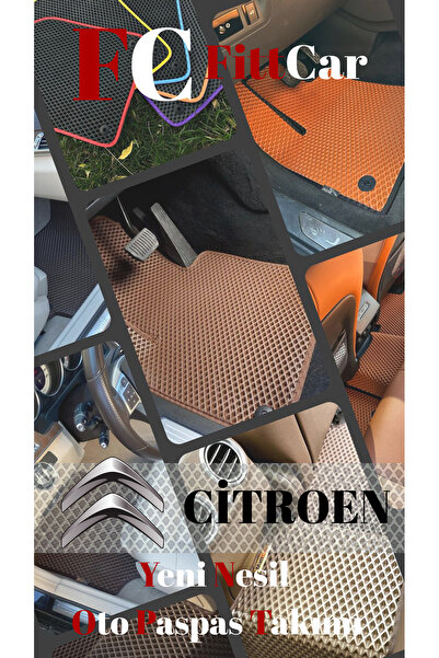 FittCar Citroen C - Elysee 2012 - 2024 Akıllı Oto Paspas Takımı Eva Mat Taba