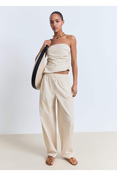 MANGO Woman Штани Pamuklu з паперовим пакетом