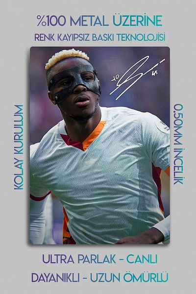 DekorHane On Metal Sheet - Signed Victor Osimhen, Fan Football Painting, Premium Print