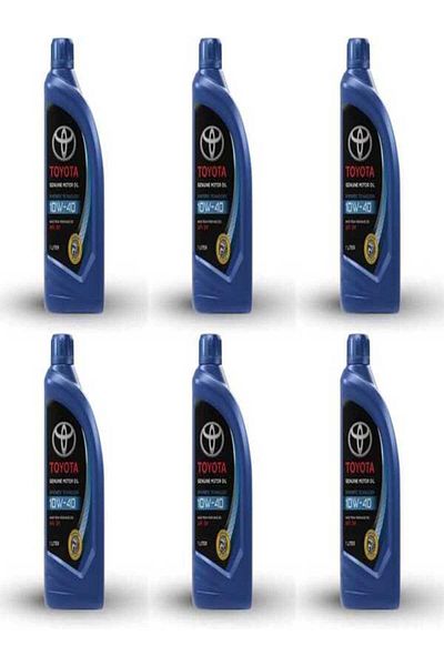 Toyota Genuine Toyota Motor Oil 10W-40 - High Performance & Reliable Protection / (6 Packs * 1 Liter)