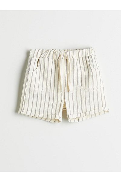 LC Waikiki Lcw Baby Striped Baby Boy Shorts with Elastic Waist (S5)