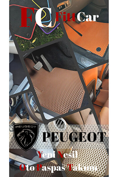 FittCar Peugeot 307 Serisi Akıllı Oto Paspas Takımı Eva Mat Taba
