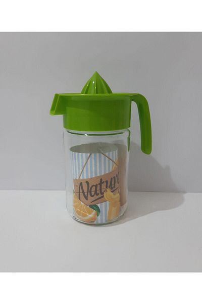 renkli çiçekler Glass Citrus Juicer 660 Ml Jug Type Citrus Juicer