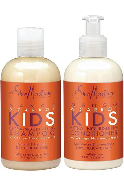 Shea Moisture Mango & Carrot KIDS, Extra-Nourishing, Shampoo and Conditioner, Orange Blossom Extract