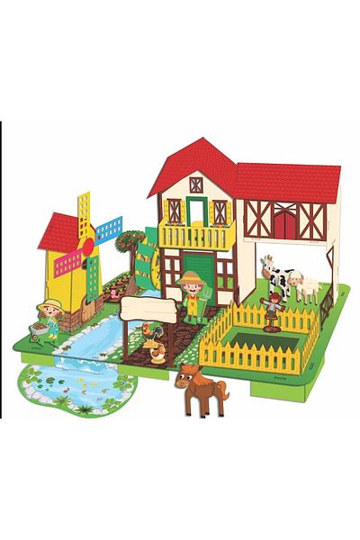 TOYFEST 3D Puzzle Farm - Educational Farm Themed Puzzle and Planting Set (108 Pieces)