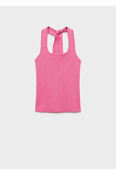 MANGO Woman Halter yakalı örgü bluz