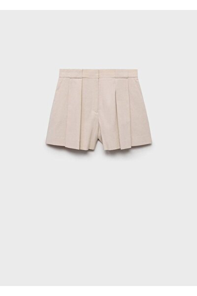 MANGO Woman Pileli kumaş şort