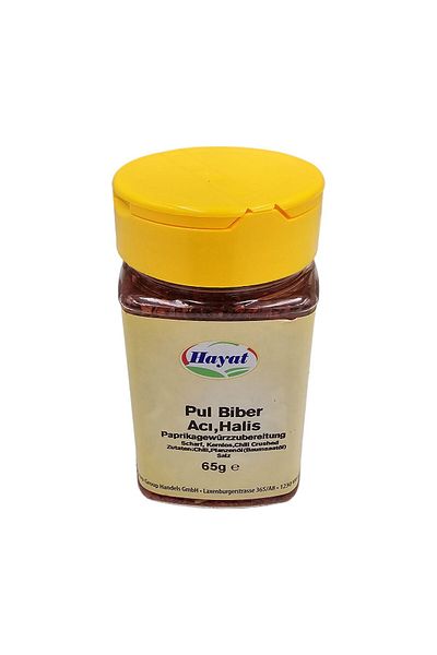 Hayat Hot Pepper Flakes, Authentic Turkish, Pul Biber Acili, 65 gr, Hayat