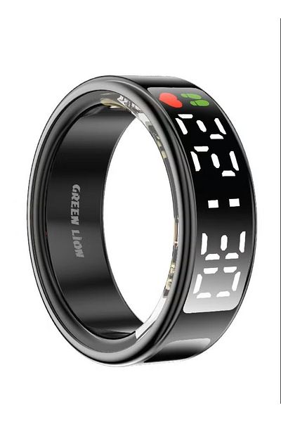 Green Lion Smart Ring Pro With Digital Display, Size 9 (18.9MM), 5.1 Bluetooth Connection- Black