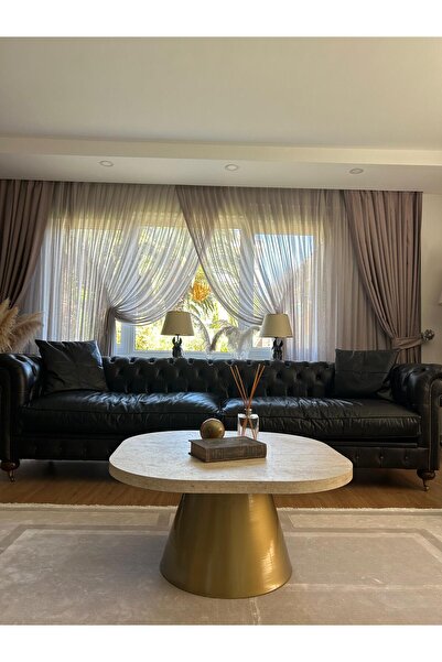 desping MASS Modern Mantar Orta Sehpa 85 x 85 Tabla Alüminyum Konik ayak Statik boyalı