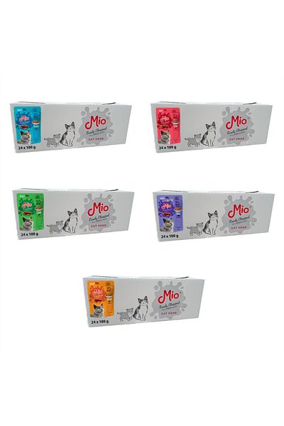 MİO Wet cat food ❤️adults, Complete, Mio Cat Pack of 5 boxes 24 sachets for cats⭕adults of 100 g
