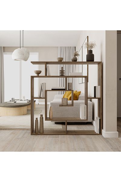 Mourah Home Labirent 6-Tier Bookcase – Floor Book Shelf & Display Cabinet for Any Room