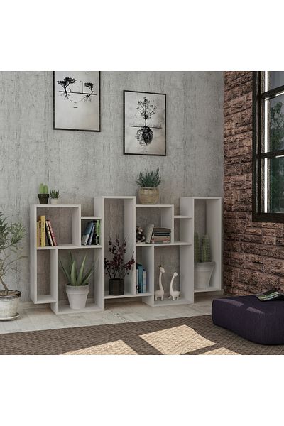 Mourah Home 6-Tier Karmato Bookcase – Floor Book Shelf & Display Cabinet for Living Room/Bedroom