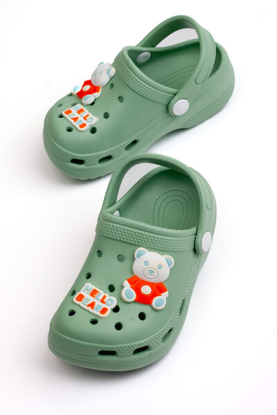 Melek Tuna Çocuk Ayıcıklı Kaydırmaz Sandalet Terlik, Çocuk Cross Terlik, Çocuk Terlik, Çocuk Havuz Terliği,