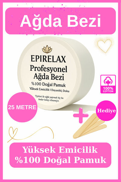 EpiRelax 25 Metre Ağda Bezi Yüksek Emicilik %100 Pamuk + Spatula