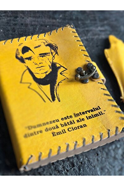 zarif atölye Caiet din piele cu design români emil cioran