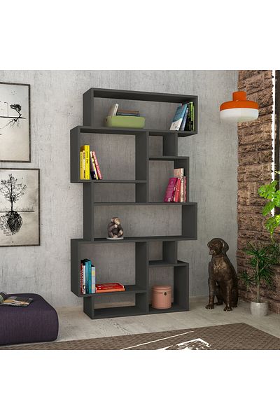 Mourah Home 6-Tier Karmato Bookcase – Floor Book Shelf & Display Cabinet for Living Room/Bedroom