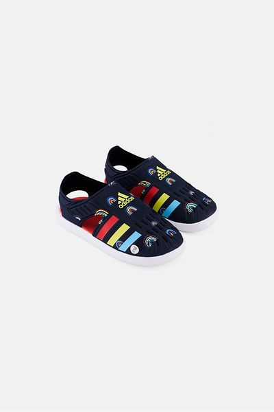 adidas صندل خارجي بإغلاق فيلكرو للأولاد، أزرق داكن