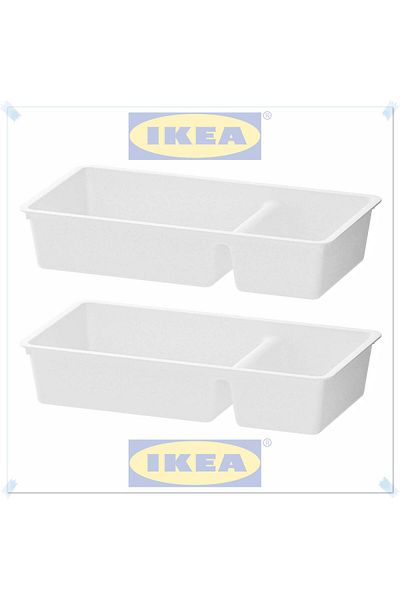 IKEA Billingen White Compartment Box, Drawer Organizer, 33X17 Cm, Set of 2