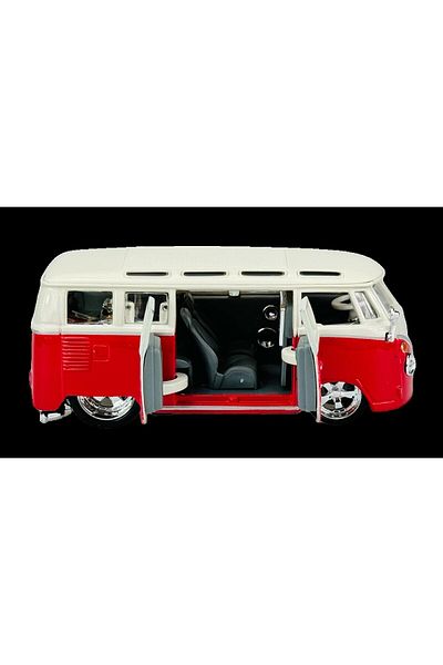 ferman's home Vw Van Samba 1:32 Red White Metal Model Car