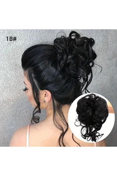 animis beauty Extensie Coc Negru, elastic din par cu aspect natural, fibra Fu...