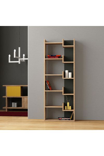 Mourah Home Oppa 4-Tier Bookcase – Modern Floor Cabinet & Display Book Shelf for Living Room/Bedroom