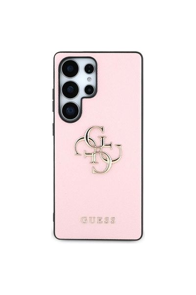 Guess Case for Samsung Galaxy S25 Ultra, Guess, Hardcase Grained Big and Classic, Pink