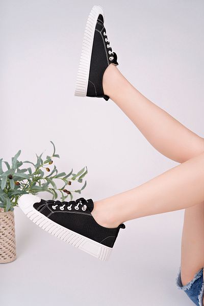 pasyone Black Women's Sneaker Casual Shoes