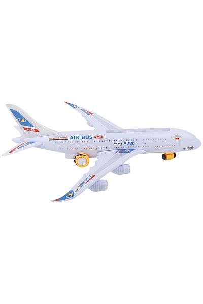 rexa TechSpark Airbus A380 Electric Aeroplane Toy With Lights And Sound, Bump And Go Action Toy Plane
