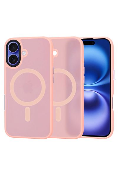 SKYDDAR INNOVATION Case for iPhone 16, HaloFrost MagSafe, Shockproof, sticker set, Pink