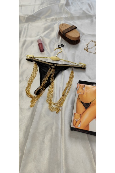 Papatya Zincir Detaylı Fantezi Külot Tanga