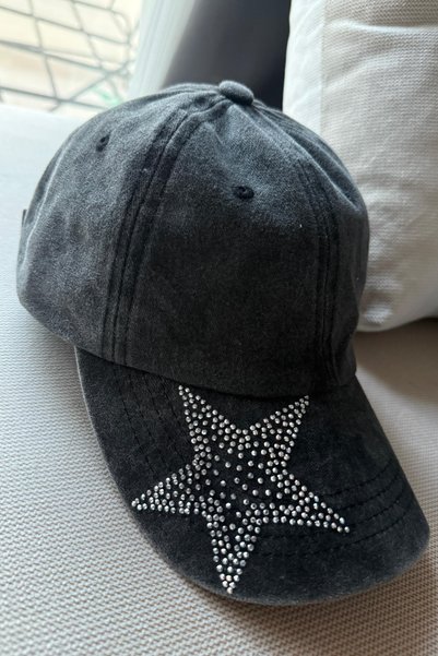 PIRILTISHOP Anthracite Hat with Stone