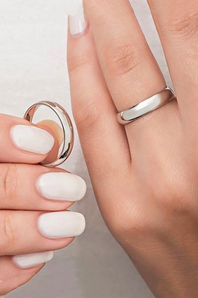 ARTEMİSİA Unisex 4mm Thin Curved Steel Wedding Ring