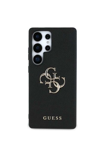 Guess Case for Samsung Galaxy S25 Ultra, Guess, Hardcase Grained Big and Classic, Black