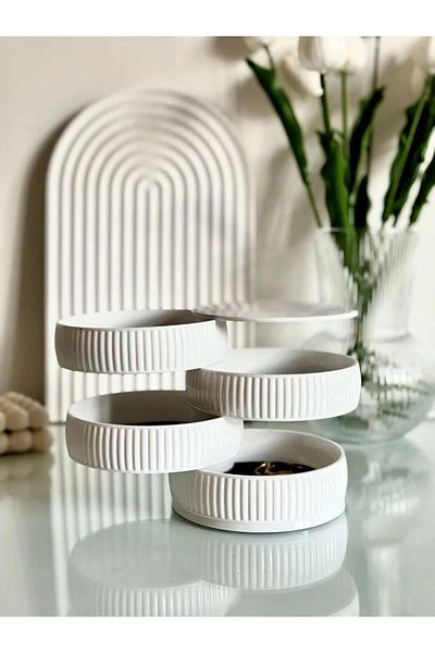 Leony Rotary 4 Tiers Jewelry Organizer - Jewelry Ring Box Organizer Necklace Organizer Earring Storage Box