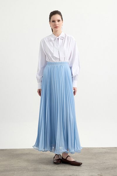 Birgül Bektaş Baby Blue Chiffon Skirt