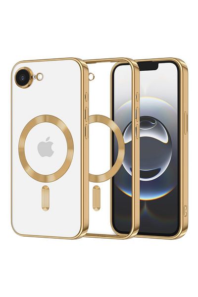 SKYDDAR INNOVATION Case for iPhone 16e, Luxury Shield Magsafe, Shockproof Protection, sticker set, Gold