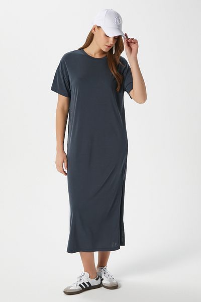 Ritnice Rochie de damă Modal Daily Comfort Antracit cu fantă 16556