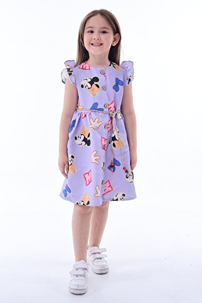 Genel Markalar Baskılı Önden Düğmeli Elbise