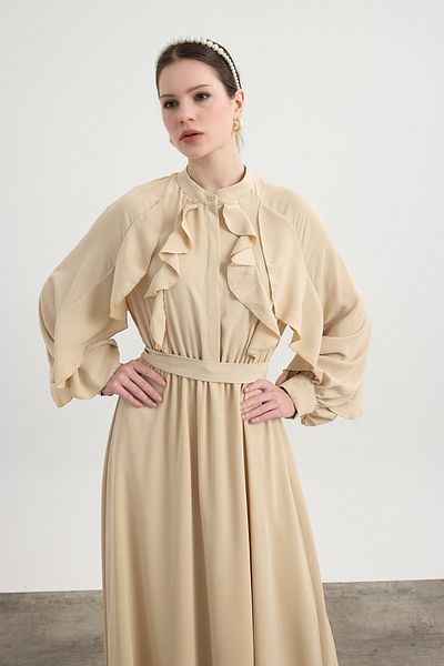 Birgül Bektaş Mink Flounce Royal Dress